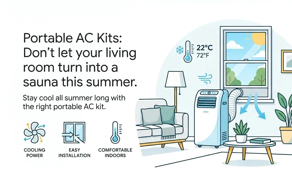Portable AC Kits: Don’t let your living room turn into a sauna this summer.