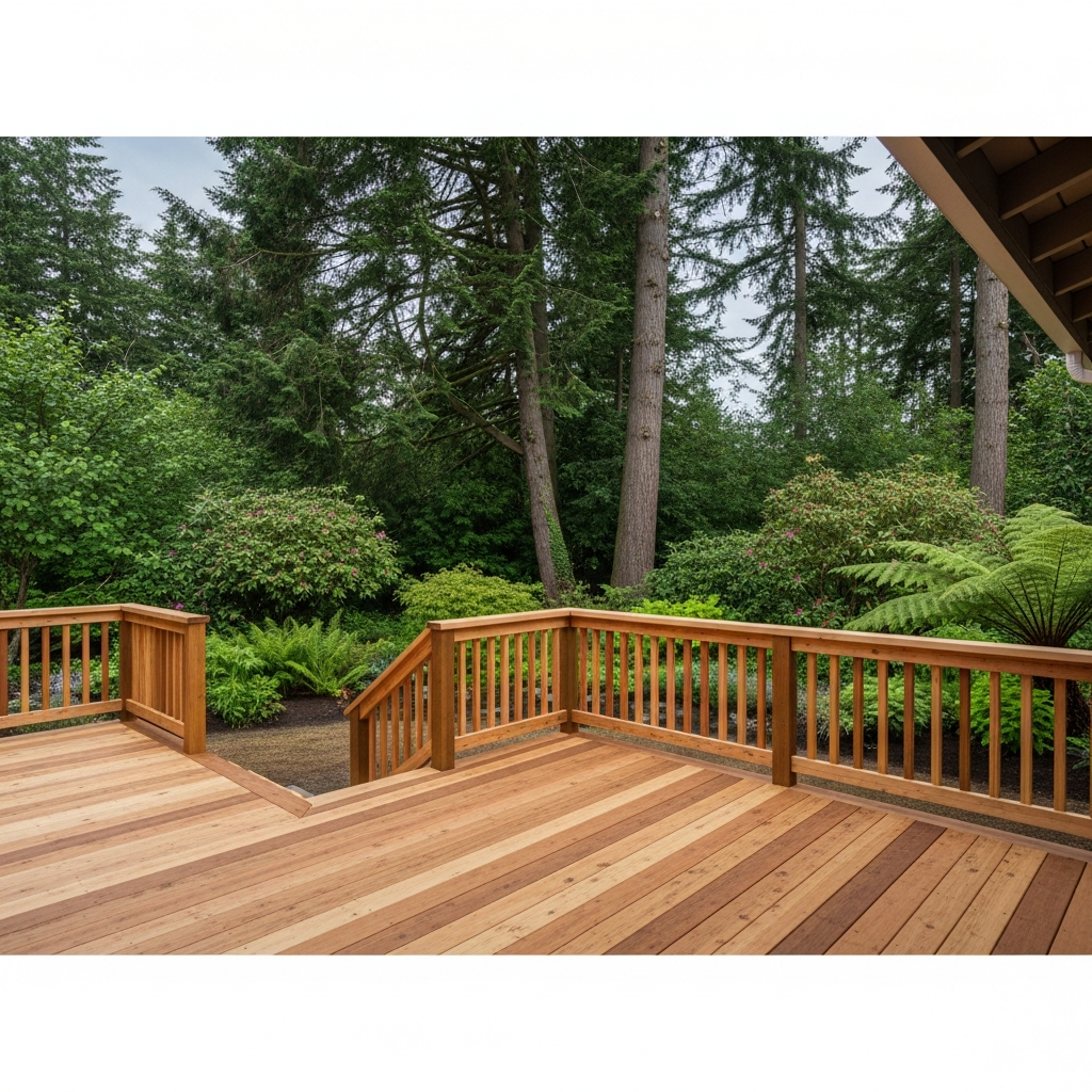 Cedar deck and stairs built in Kitsilano Vancouver by Randall the Handyman