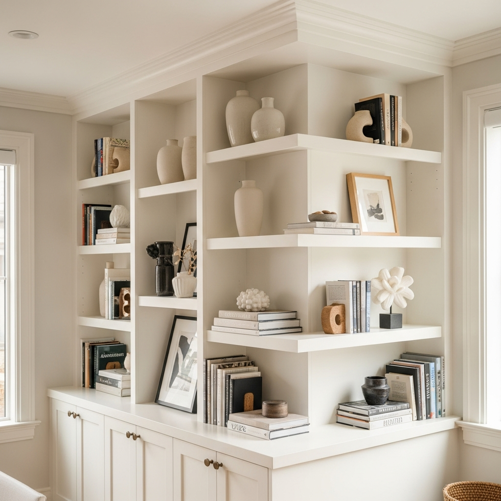 Built-in shelving carpentry in East Vancouver by Randall the Handyman